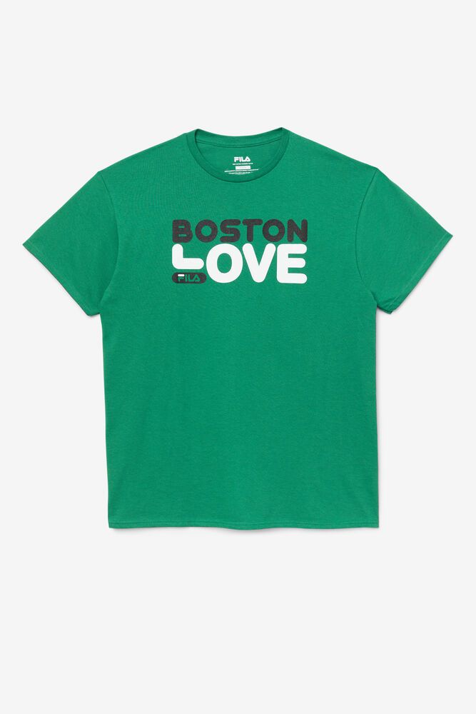 Fila Boston Love Green T-Shirt Mens - NZ 13459-IHKP